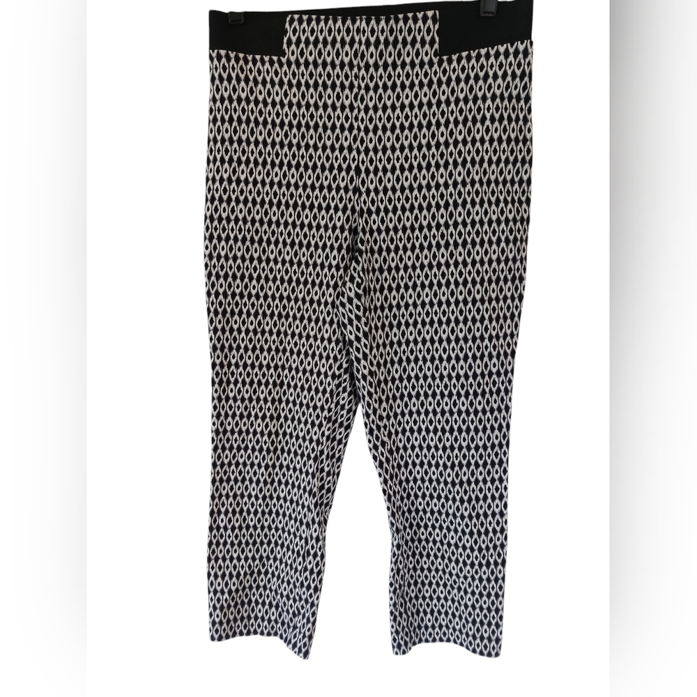 Medium Black and White Patterned Pants - image 1